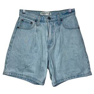 Abercrombie & Fitch The Loose Short High Rise Blue Denim Jean Shorts Size 23 000